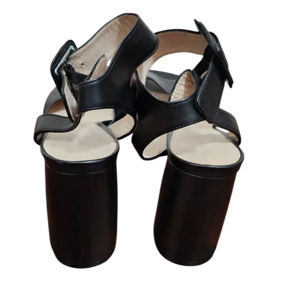 Stuart Weitzman Women's Newdeal Leather Platform Ankle Strap Sandals Size 9 M